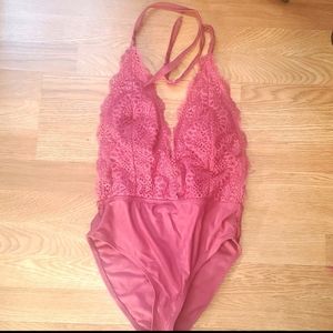 Pink lace bathing suits